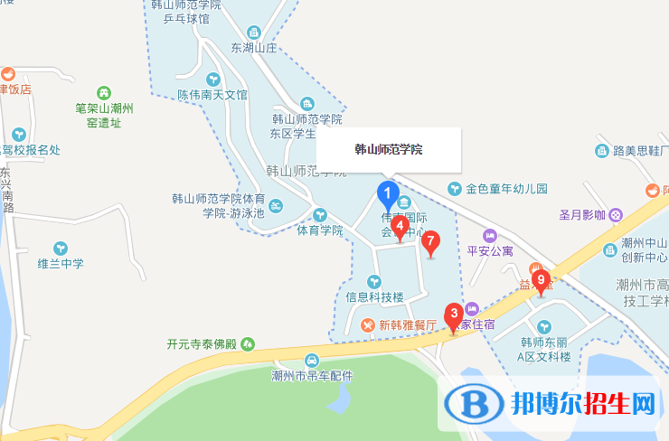 韩山师范学院五年制大专地址在哪里