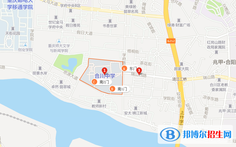 合川中学地图图片