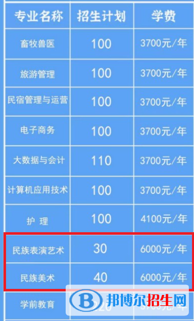 甘孜职业学院艺术类专业有哪些？