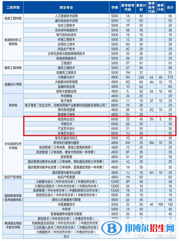 山东理工职业学院艺术类专业有哪些？（艺术类专业）？