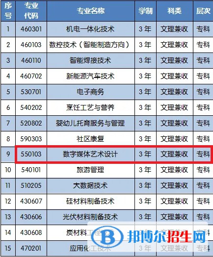 石嘴山工贸职业技术学院艺术类专业有哪些？