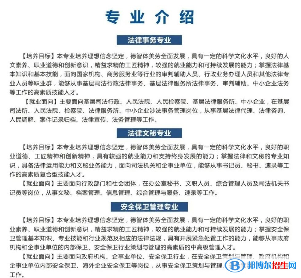 陕西警官职业学院2022分类考试招生专业有哪些？