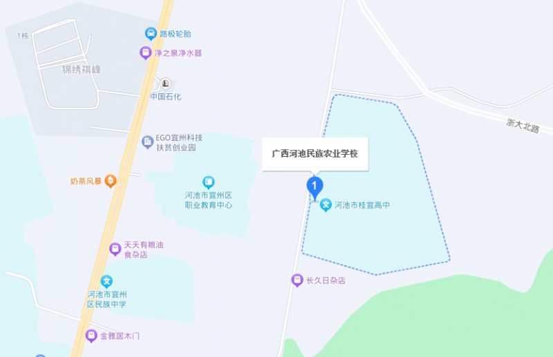 广西河池民族农业学校地址，乘车路线
