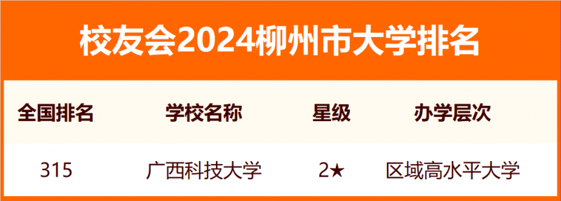 2024柳州市大学排名